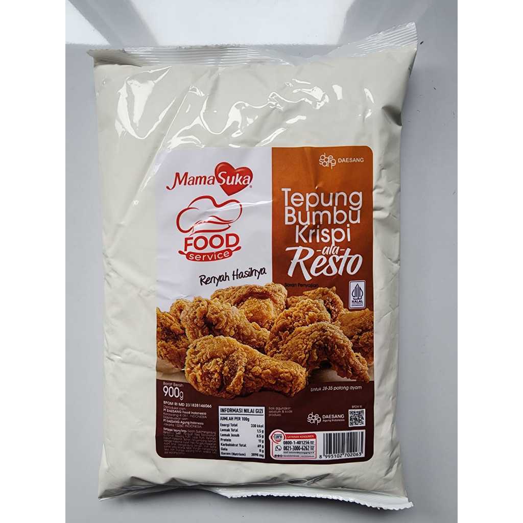 

MAMASUKA TEPUNG BUMBU KRISPI ALA RESTO 900 GR - FRIED CHICKEN FLOUR