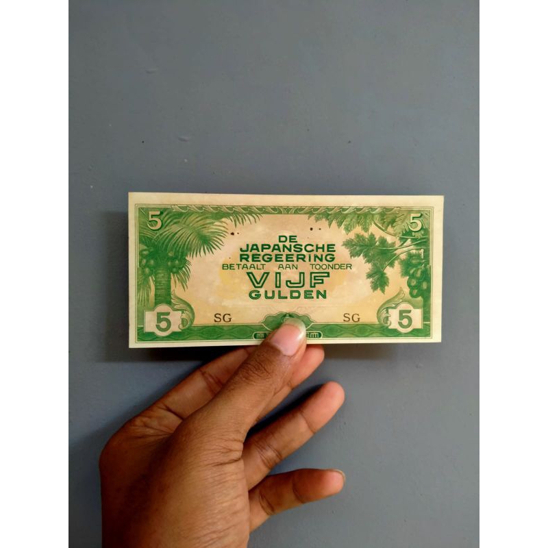 5 De Japanesche Regenering Vijf Gulden DJR 1943 gress
