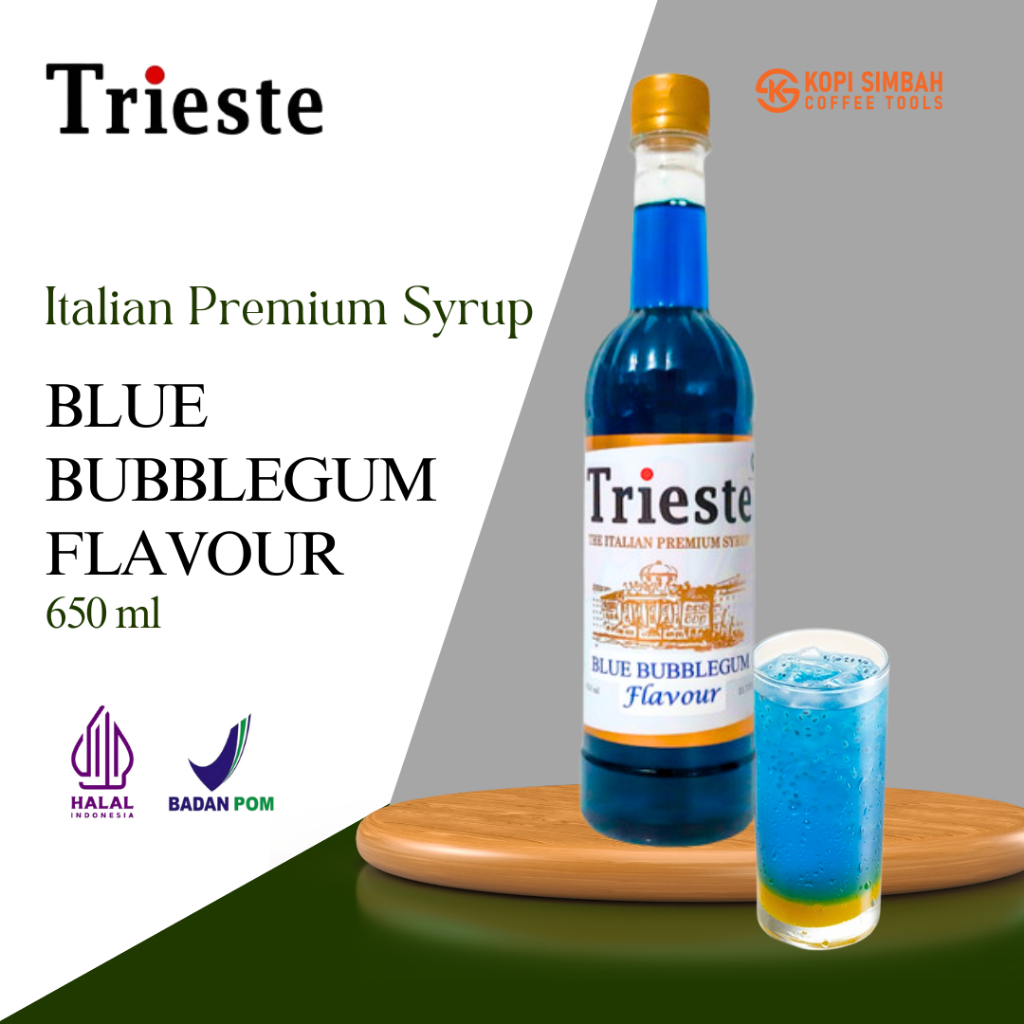 

Trieste syrup rasa Blue Bubblegum Minuman Sirup Premium Italia Sirup Flavoured Minuman Bartender