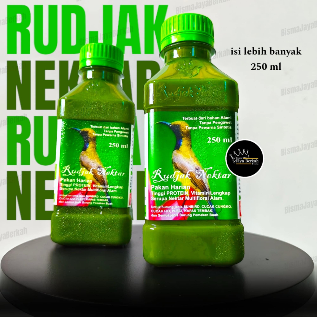 RUDJAK NEKTAR PAKAN HARIAN BURUNG PLECI BURUNG CUCAK IJO KOLIBRI 250 Ml ORIGINAL