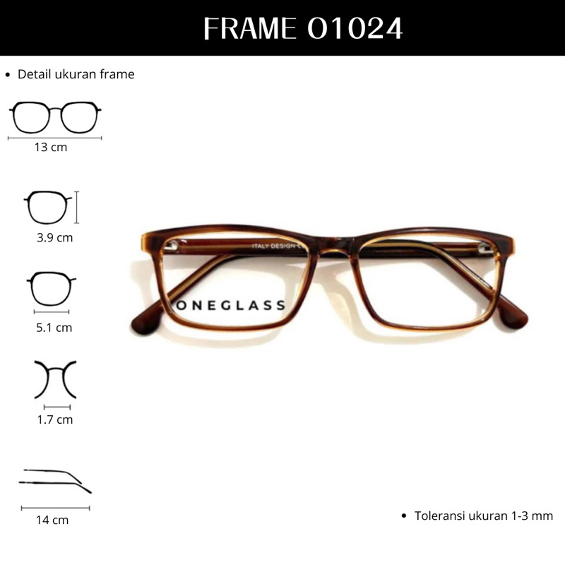 Oneglass - Frame Kacamata O1024 Unisex