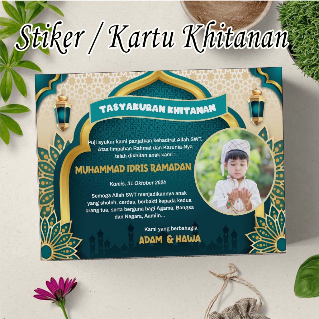 Stiker / Kartu Syukuran Khitanan / Tasyakur Walimatul Khitan / kartu tasyakuran khitan