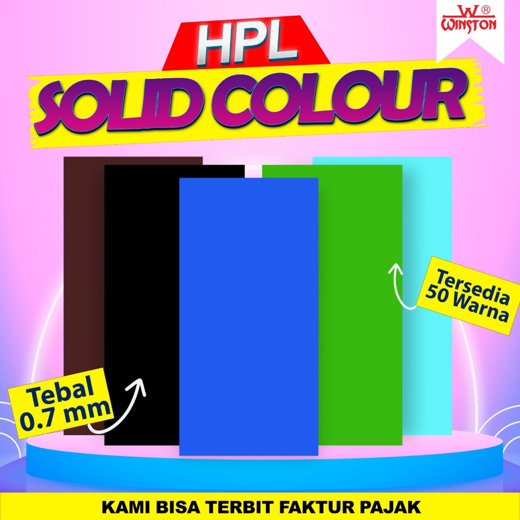 TERMURAH BEST HpL by WINSTON Semua Warna Solid Colour Glossy termurah HPL BEST WINSTON Semua Warna W