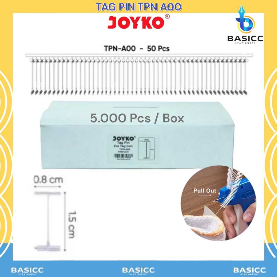 

Joyko Tag Pin Isi Refill Tag Gun TPN-A00 15mmx8mm | @1Box
