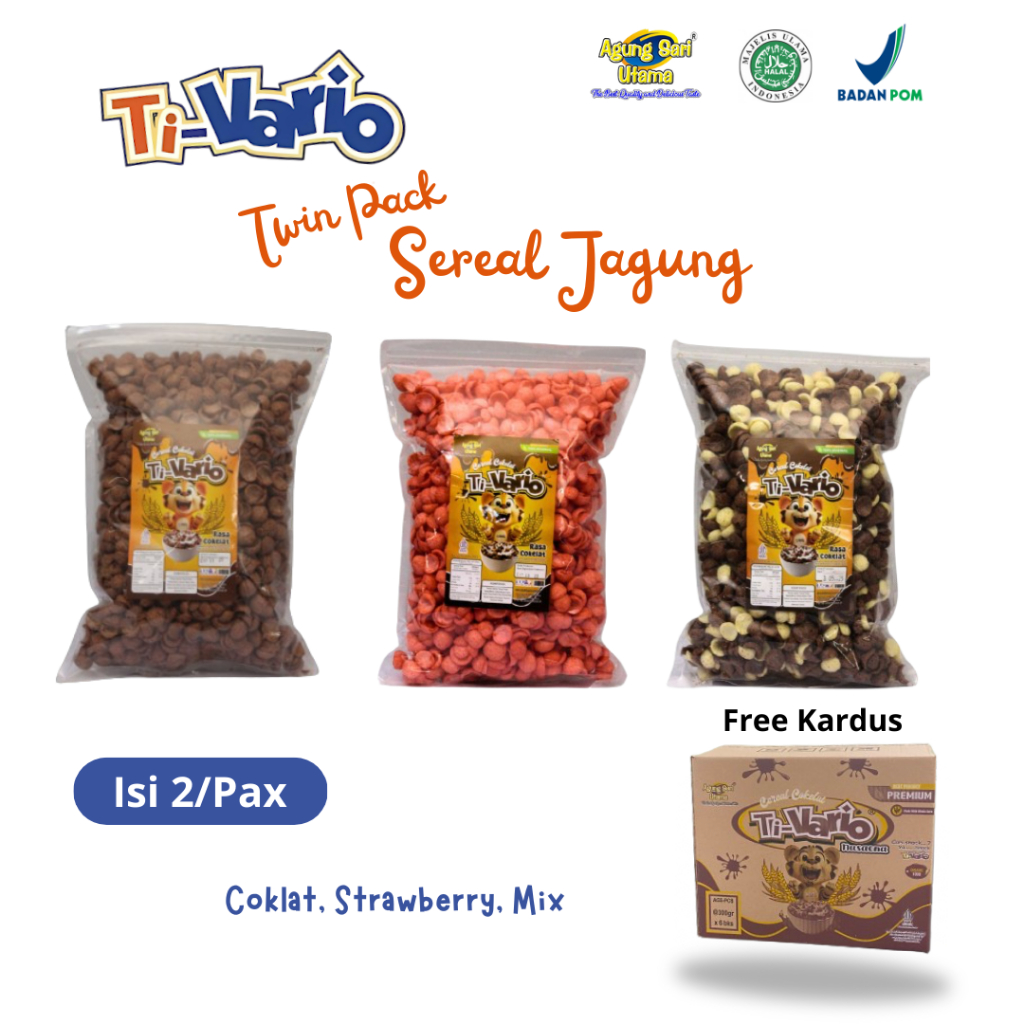 

TI-VARIO SEREAL COCOCRUNH - Tradisional - Murah - Ringan - Renyah - Manis - Viral - Anak - Rasa Kombinasi - Vanila - Coklat