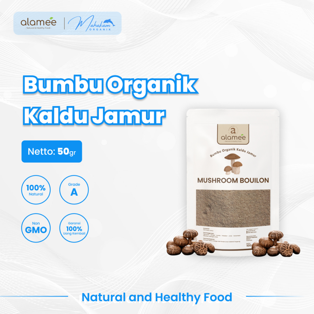 

ALAMEE Bumbu Kaldu Jamur Bubuk NON MSG Spice Mushroom Powder Seasoning 50gr