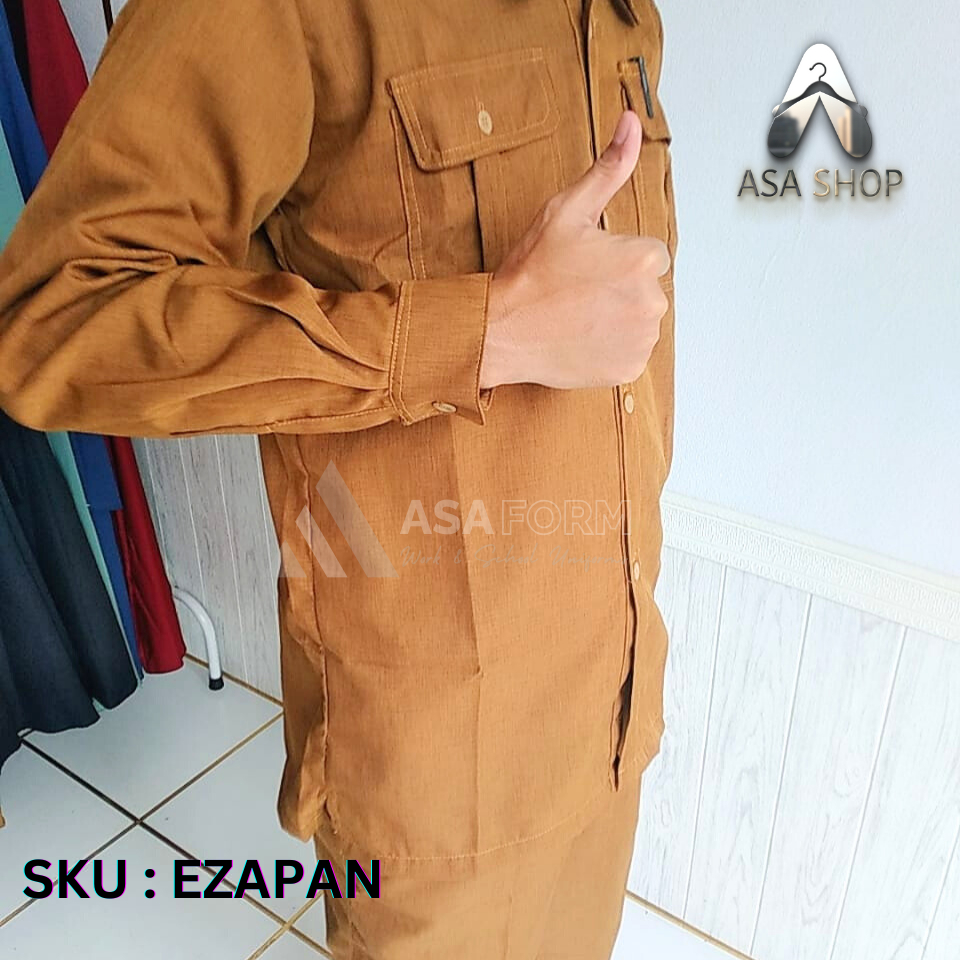 Setelan Seragam PNS ASN Pemda – Khaki Tua & Khaki Muda | Baju Dinas PNS Pria PDH Guru