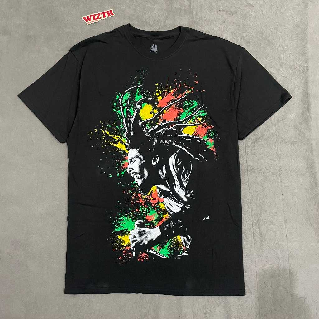 T Shirt Band Official BOB MARLEY - MENS SPLATTER Original