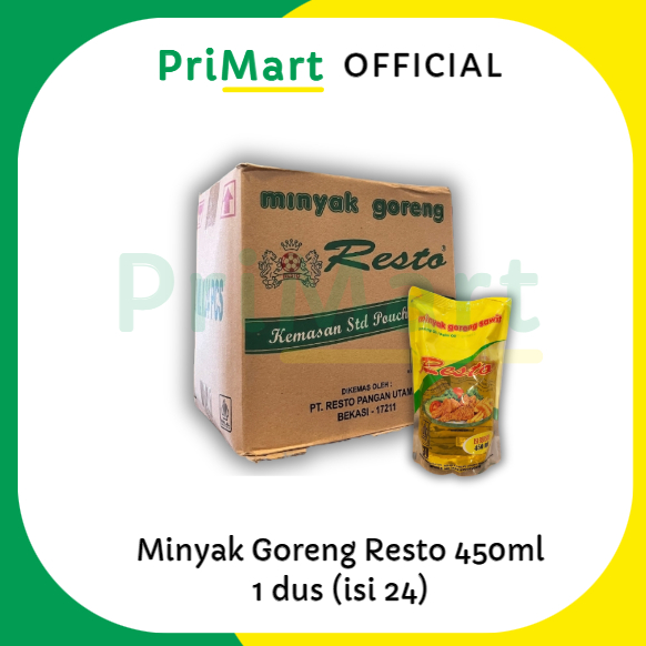

Minyak Goreng Resto 450ml x 24 pouch kemasan 1 dus karton