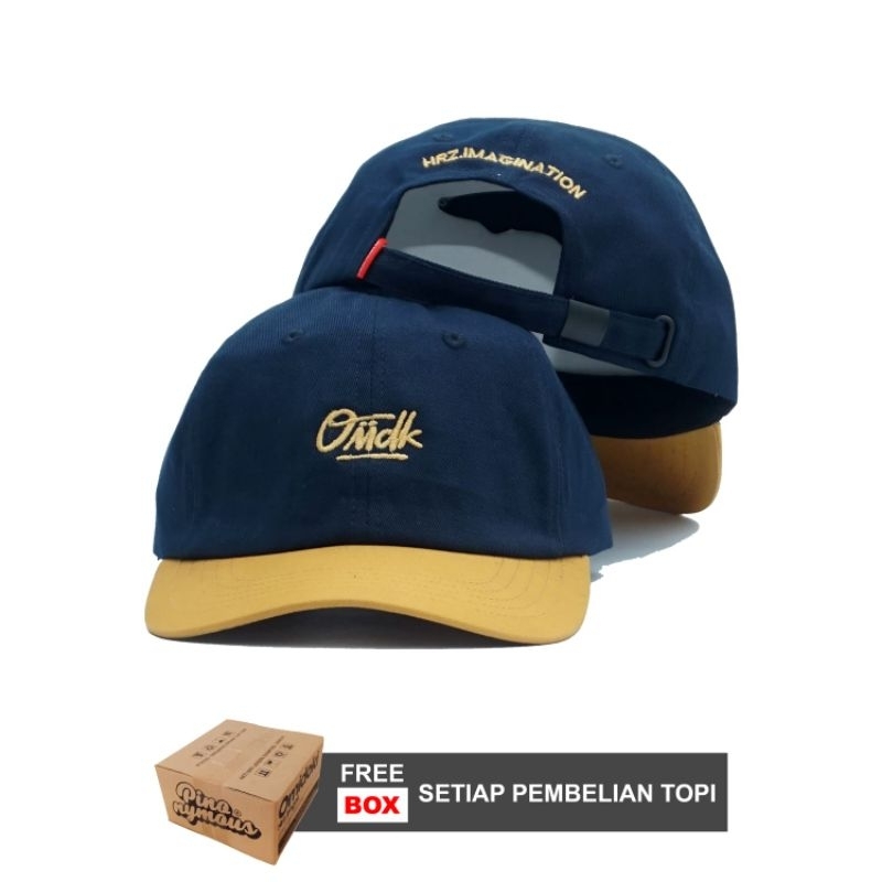 Topi Polocap Navy Kuning Omidoki