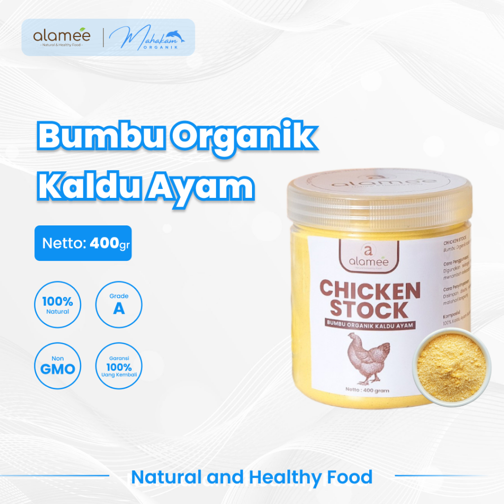 

ALAMEE Bumbu Kaldu Ayam Non MSG Chicken Powder Praktis Toples Spice Kitchen Seasoning 400gr