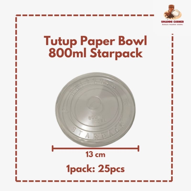 Tutup Paper Bowl / Cup Bowl 800ml merk Starpack