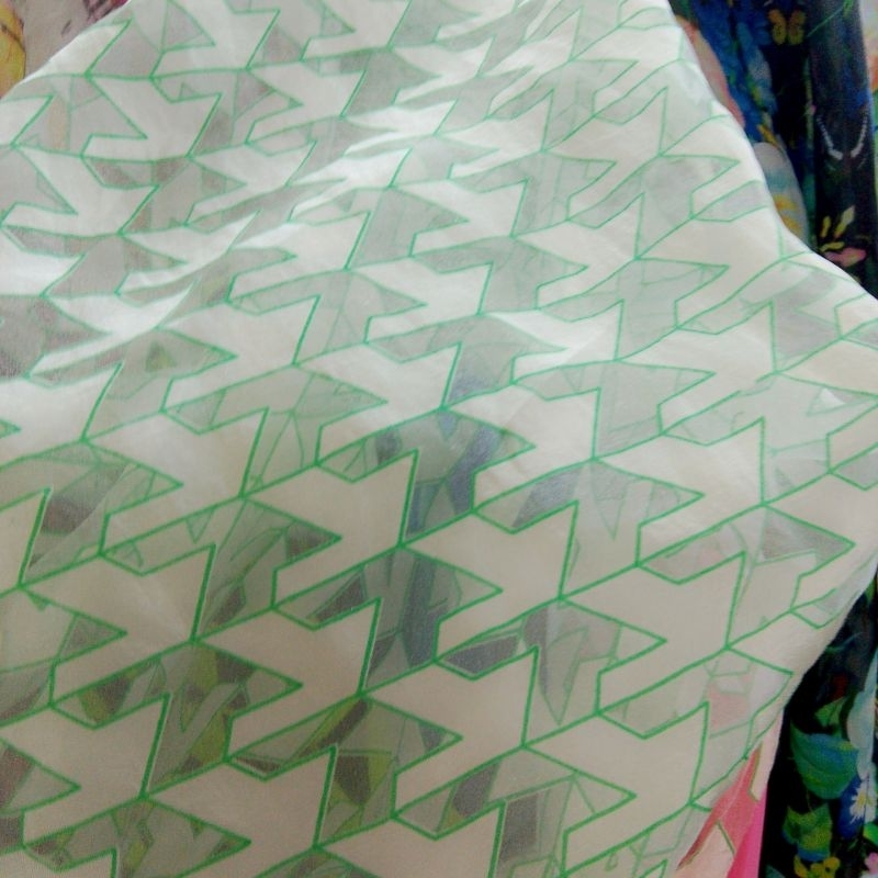 kain organdi motif monochrome - kain organdi motif - kain organza - harga persetengah meter - alt