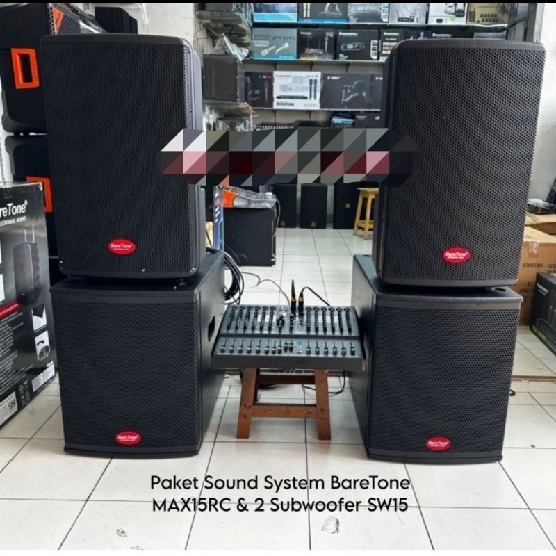 Paket SoundSysteam 2 Sub Baretone SW15 Speaker MAX15RC Mixer Ashley 12 Channel