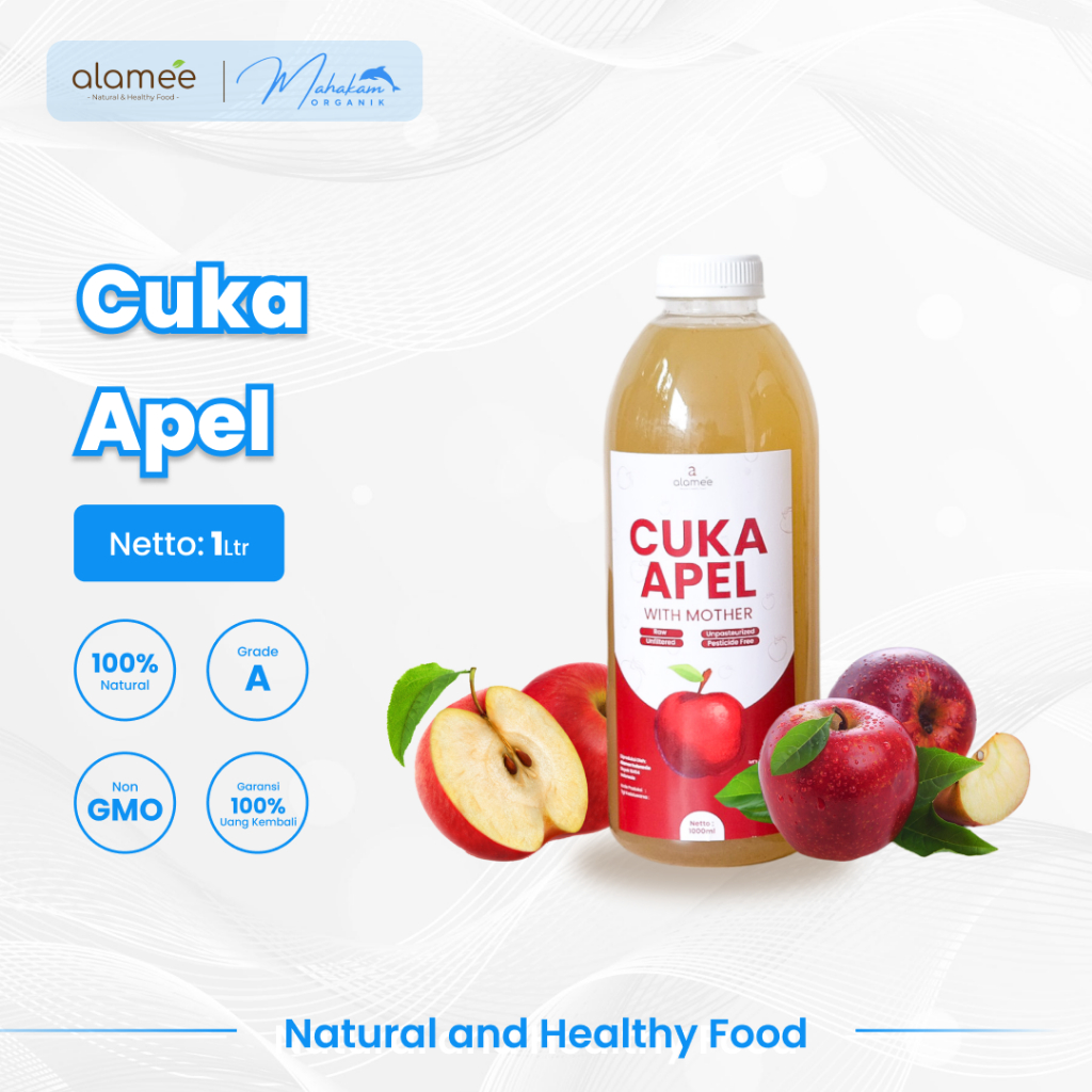 

ALAMEE Cuka Apel With Mother Apple Cider Vinegar Original Sari Buah Organik 1000ml