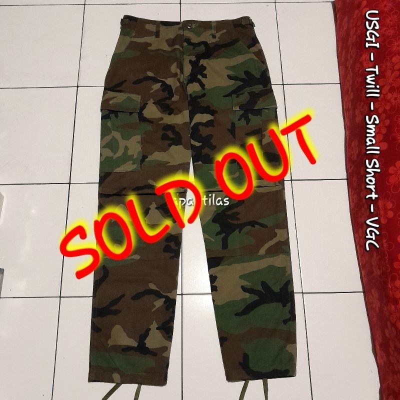 Trouser Woodland Issue Us Army Small Short Twill Celana Cargo Original Second