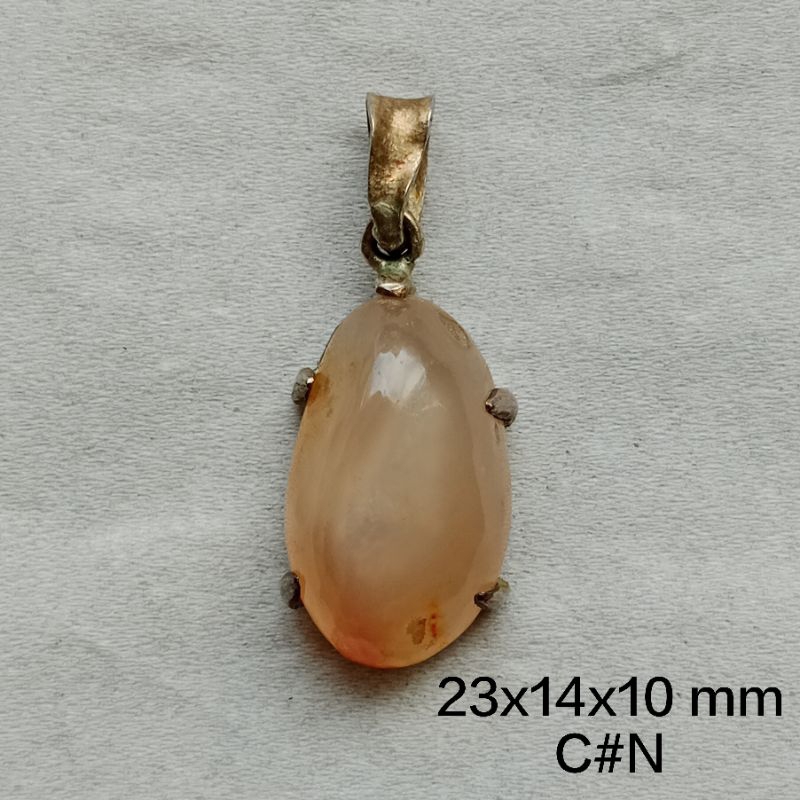 liontin perak,batu akik motif kantong Semar kristal