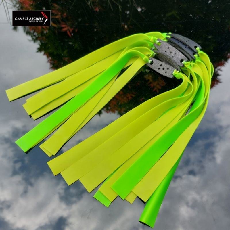Flatband Karet Ketapel 1mm Green Yellow Premium Flatband Slingshot 1mm Premium
