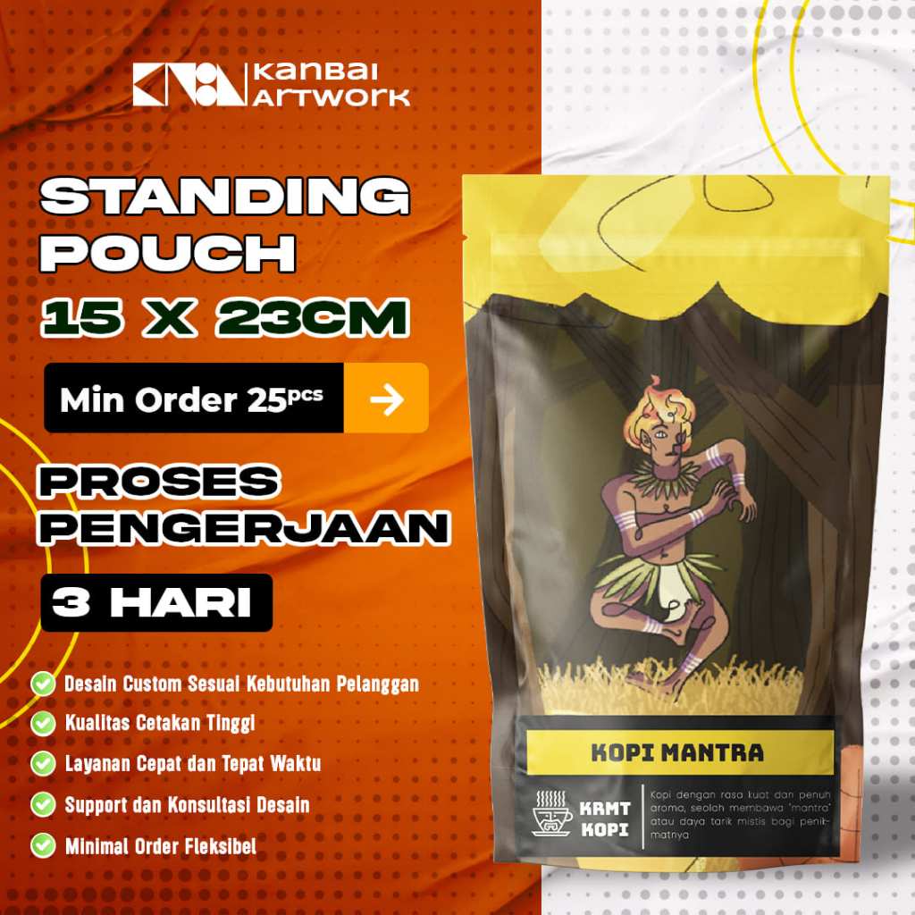 25pcs - Kemasan Makanan Standing Pouch 15x23cm