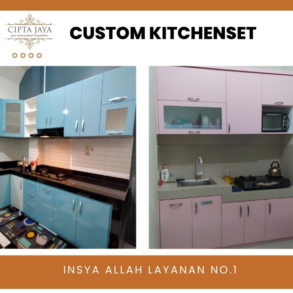 Cipta Jaya - Kitchen Set Minimalis Rak Piring Kabinet Cabinet Lemari Dapur Wastafel Custom Hpl Bawah