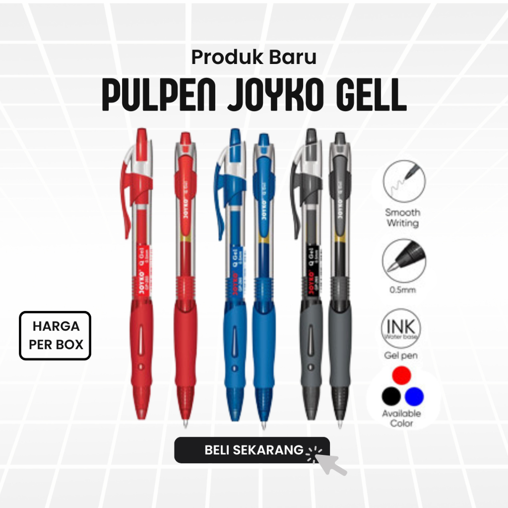 

Pulpen Joyko Gell/Gel Pen Pulpen Pena Joyko GP-265 Q Gel 0.5 mm [BOX] Isi 12 Pcs