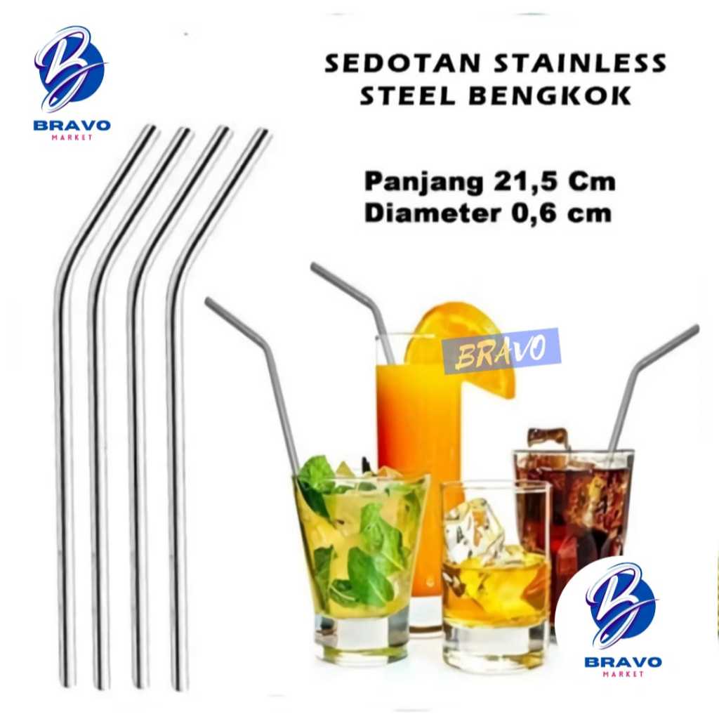 

Sedotan Bengkok Dan Lurus Stainless Steel/Stainless Steel Straw/Sedotan Lengkung Lurus