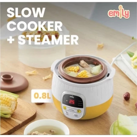 

Emily Slow Cooker + Steamer (ESC-36005) 0,8 L POT TANAH LIAT Warna WHITE PINK