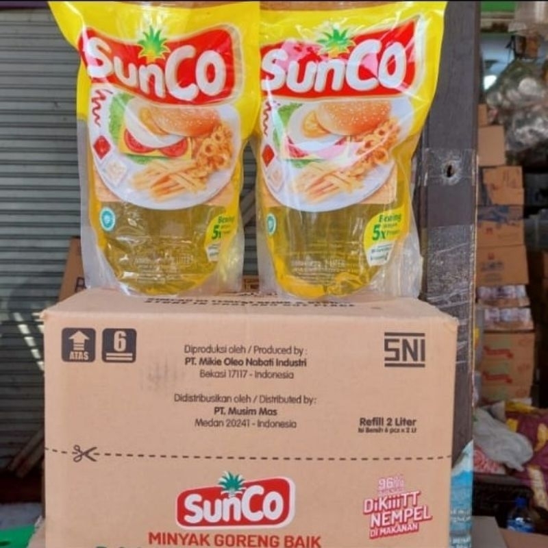 

Jatim Minyak Goreng Sunco 2liter 2L 1dus kartonan isi 6/Minyak goreng sunco ecer 2liter