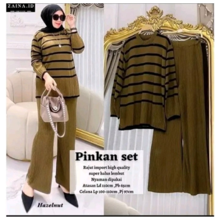 ONESET PINKAN  SETELAN RAJUT // SETELAN RAJUT PINKAN // Hazelnut Pinkan Set Rajut Import