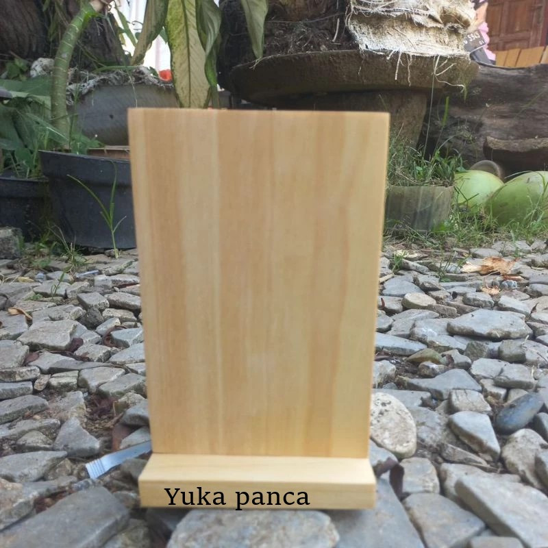 Stand menu display/stand menu/pajangan menu kayu