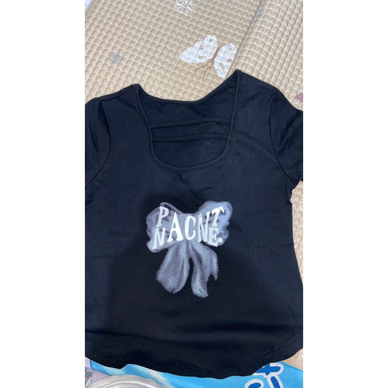 Baju kaos crop top bahan katun super stretchy
