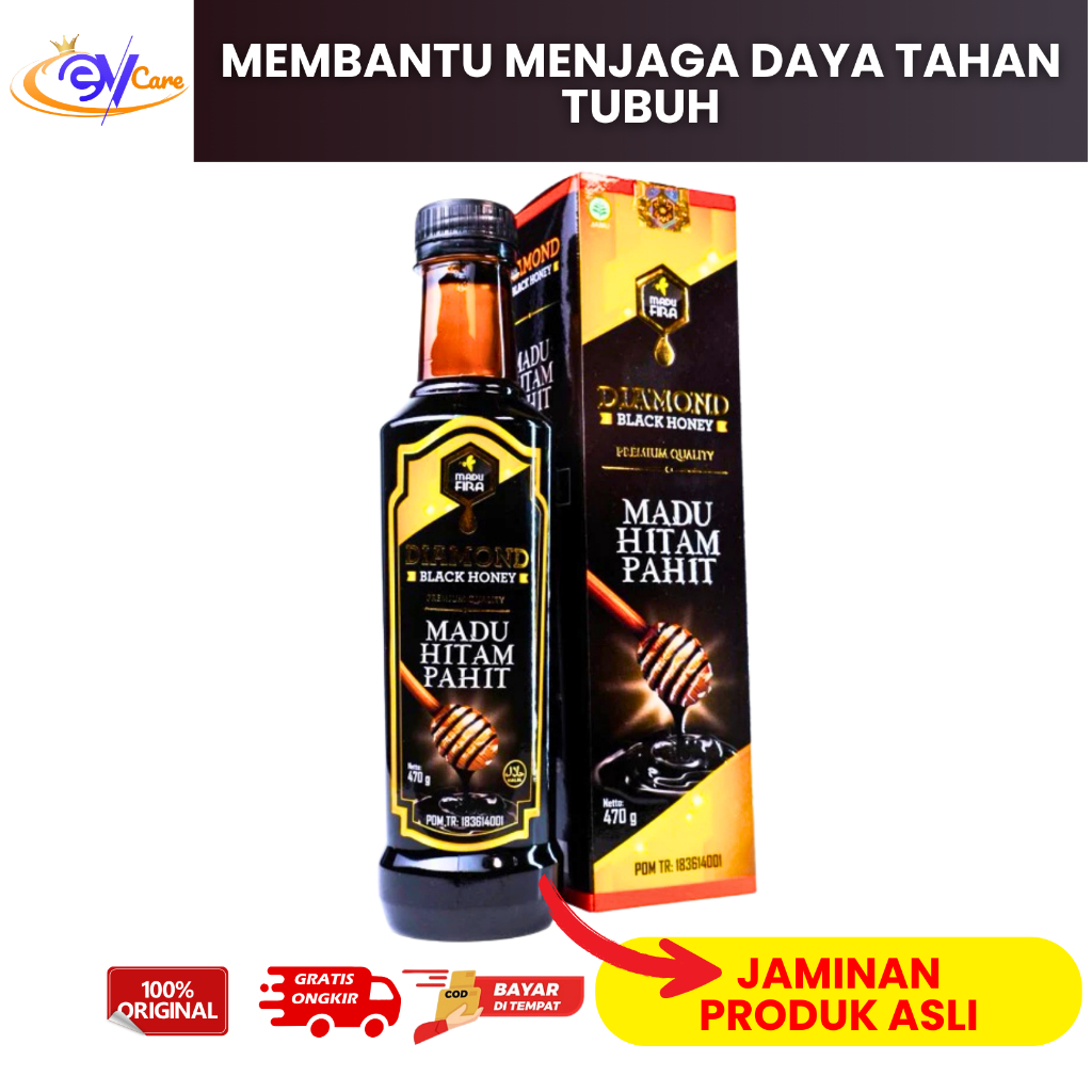 

Madu Hitam Pahit Plus Propolis Obat Diabetes Diamond Black Honey Madu Fira 470 gram