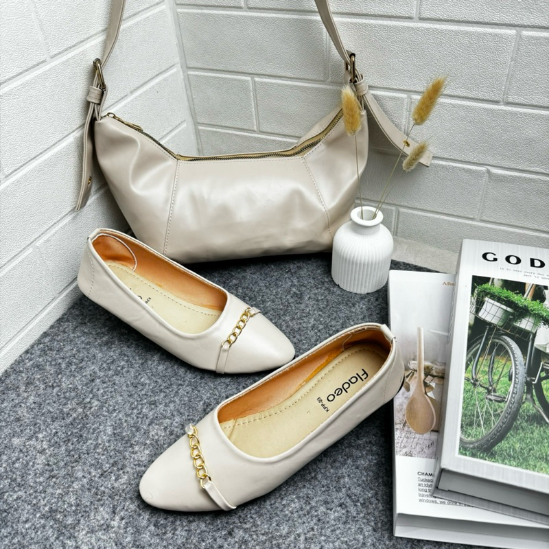 Beli 1 Gratis 1 Sepatu Flatshoes Wanita Fladeo Terbaru SR Gratis Tas Selempang Kekinian