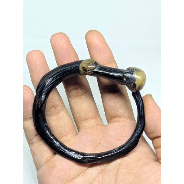 Gelang akar bahar hitam Bonggol/Berbatu alami