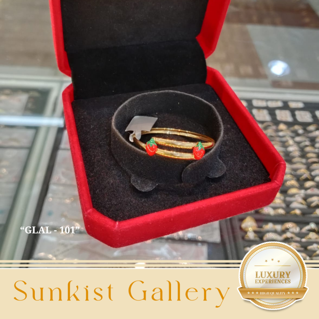 GELANG ANAK EMAS ASLI MODEL OSROT STRAWBERRY EMAS MUDA KADAR 6K (300) KODE GLAL101