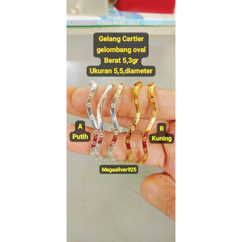 gelang bangle gelombang padat,oval,asli ( perak 925 )