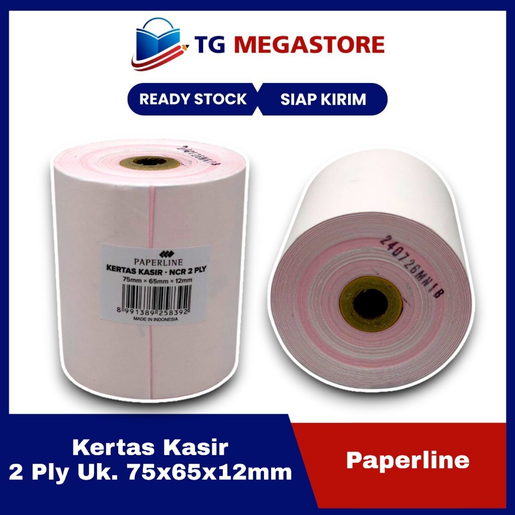 

Kertas Kasir Paperline 2ply (75 x 65 x 12 mm)