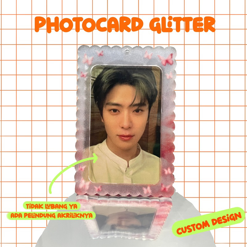 photocard glitter custom / photocard akrilik / pc glitter / custom design photocard glitter