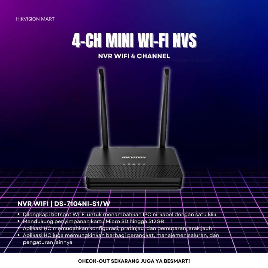 NVR WIFI HIKVISION 4 CHANNEL