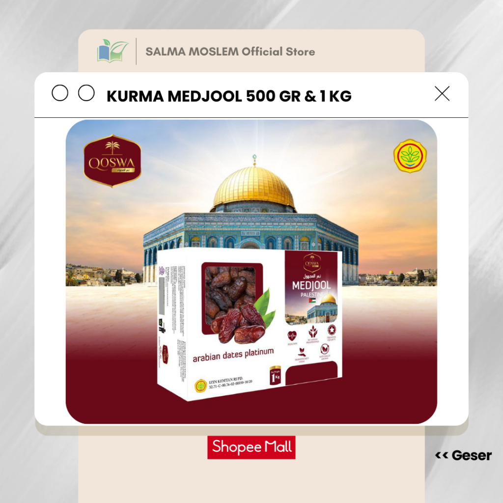 

Kurma Medjool Palestine Qoswa Medjol 500gr dan 1kg