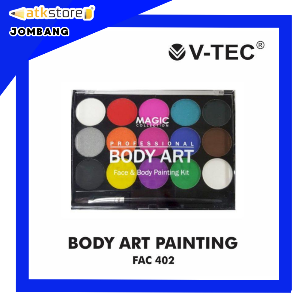 

VTEC Face & Body Art Painting Kit 15 Color Set FAC 402 VTEC Cat Wajah dan Tubuh Waterproof - ATJ