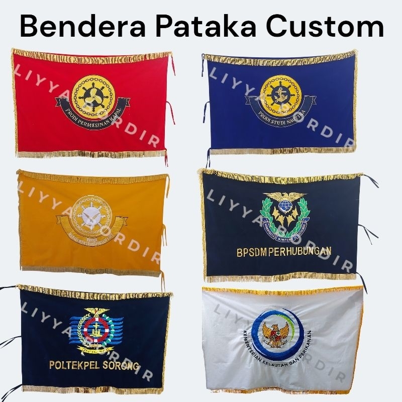Bendera Pataka Custom Logo Bendera Ruangan Custom Logo Bahan Beludru
