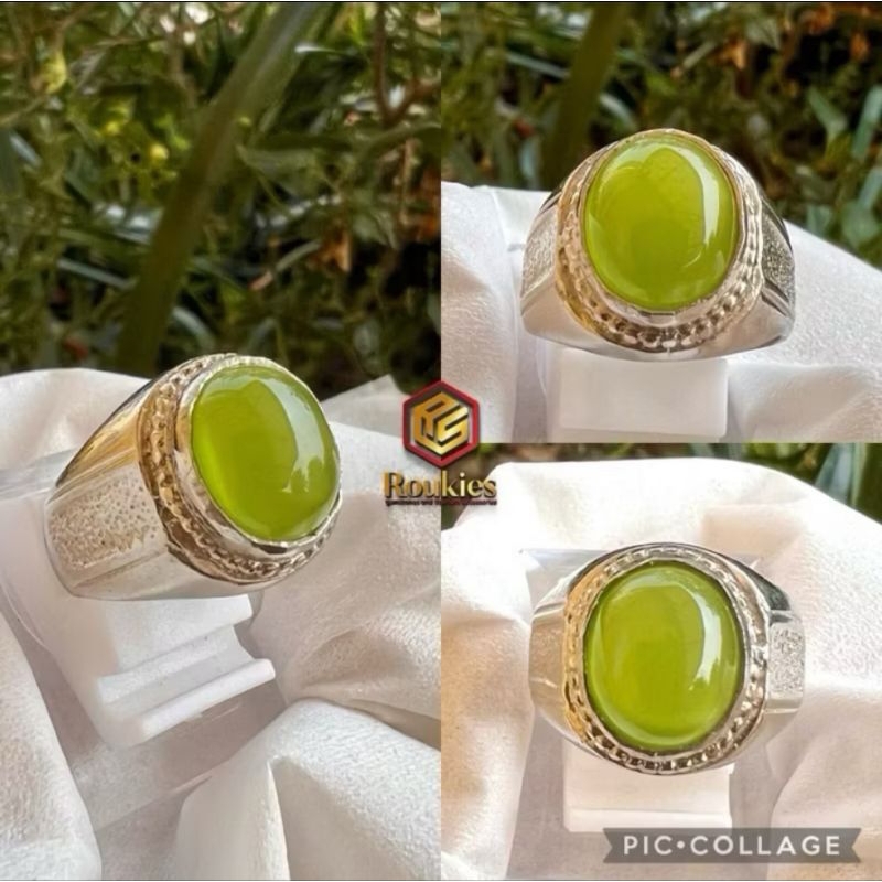 cincin batu akik sungai dareh asli natural top quality - ring alpaka