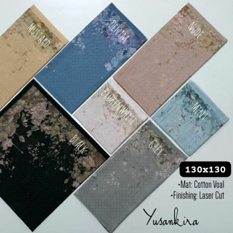 Hijab segiempat Jumbo 130 motif coklat milo muda voal premium lacercut