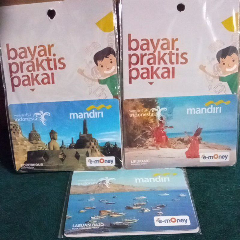 BARU/ORI emoney bank mandiri wonderful Indonesia labuan bajo borobudur likupang mandalika