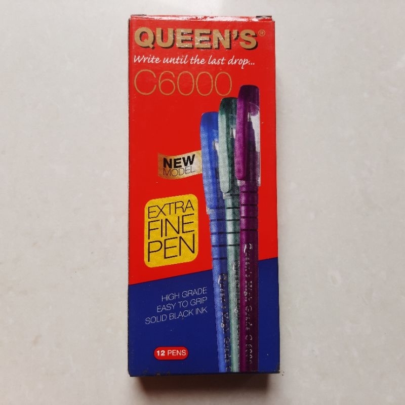 

Pulpen/Ballpoint Queens C6000 | Finepoint Hitam (12pcs)