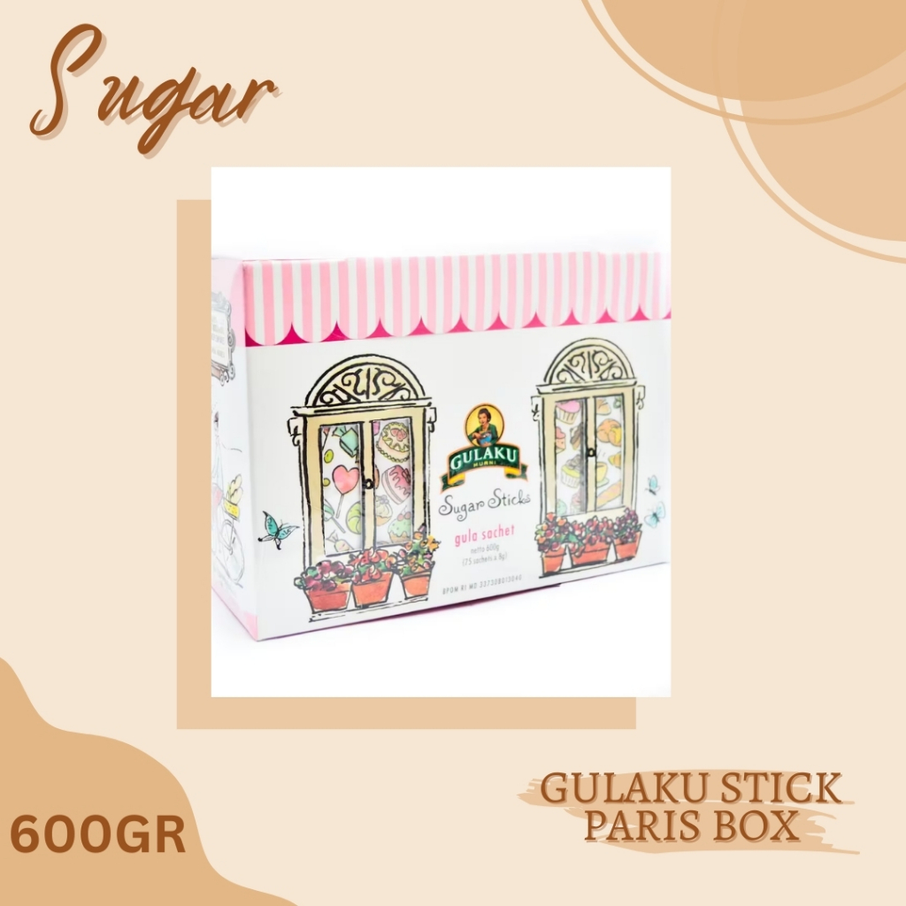 

SUGAR | GULA PASIR / KRISTAL PUTIH / SACHET | GULAKU STICK PARIS BOX 1 CARTON