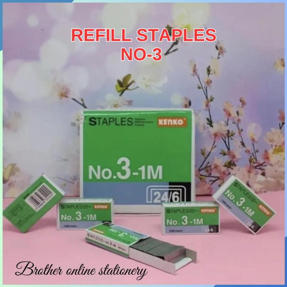 

BOS Kenko Isi Staples No.3/ Refill Stapler/ Isi Ulang Jegrekan