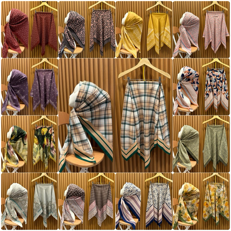(HANIN 1-100) Hijab Denayy Voal kw segi empat motif premium