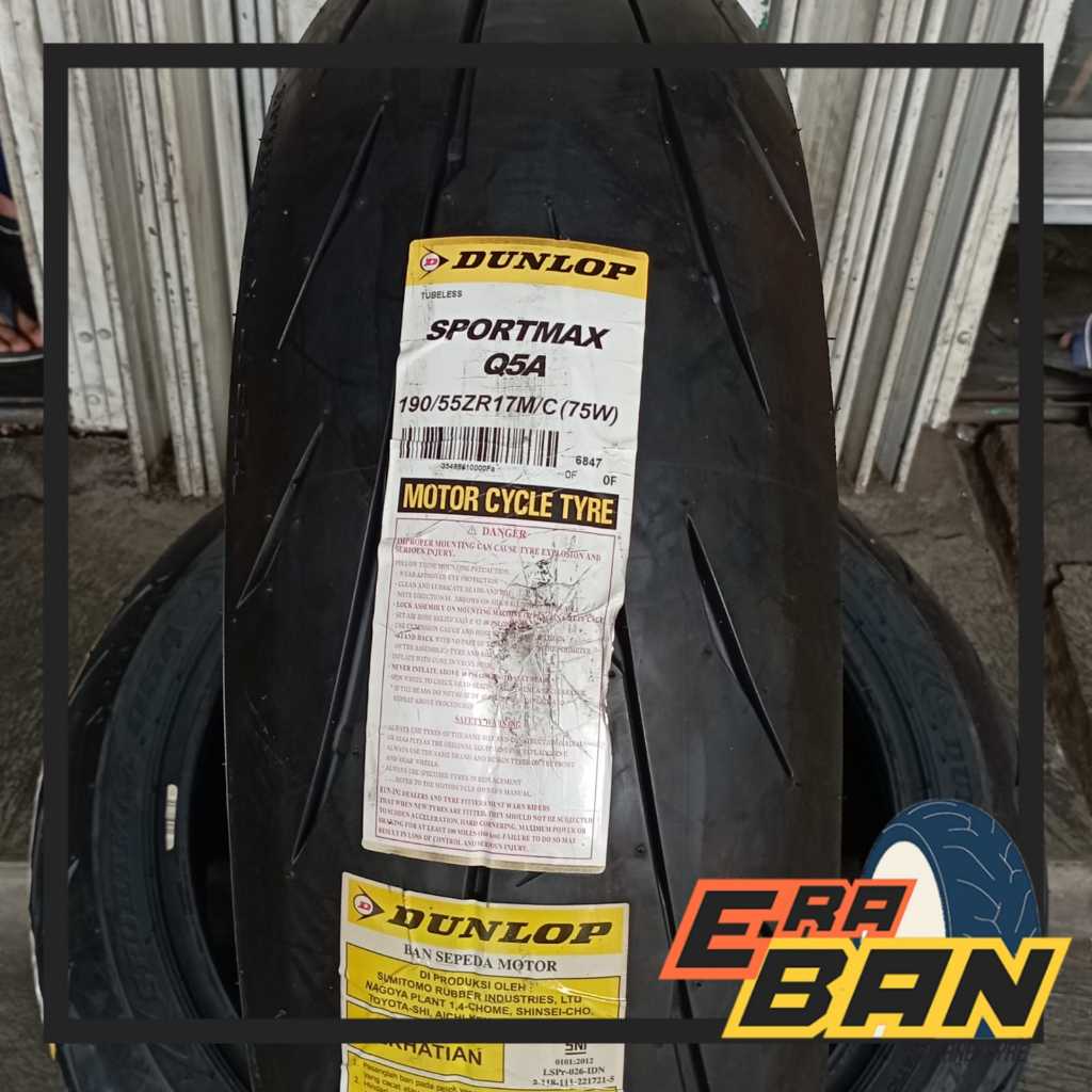 BAN LUAR DUNLOP SPORTMAX Q5A 190 55 RING 17 TUBELESS IMPORT